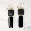 Matte Lava & Glossy Onyx Earrings by Brin