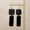 Matte Lava & Glossy Onyx Earrings by Brin