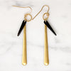 Warm Brass & Ebony Wood Drop Earrings by Brin