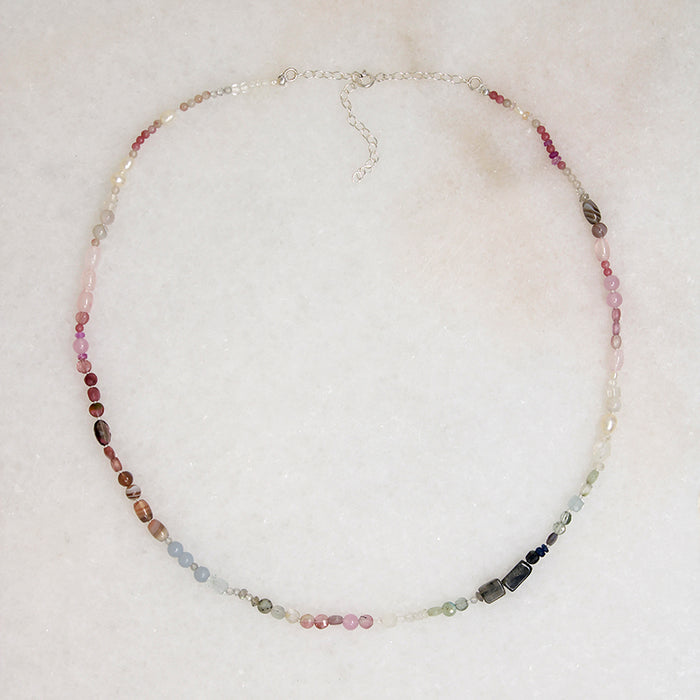 Colorful Gemstone Array Necklace by Brin