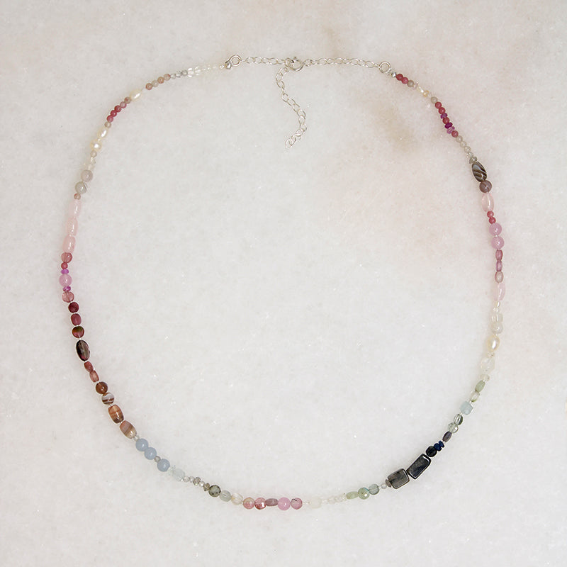 Colorful Gemstone Array Necklace by Brin