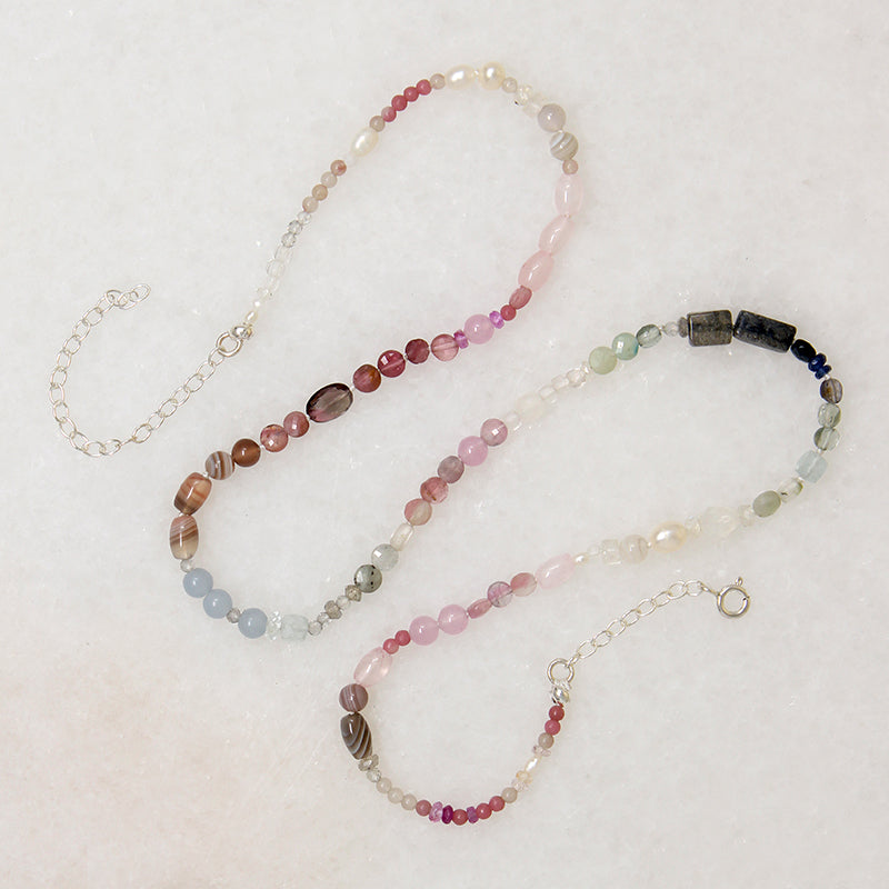 Colorful Gemstone Array Necklace by Brin