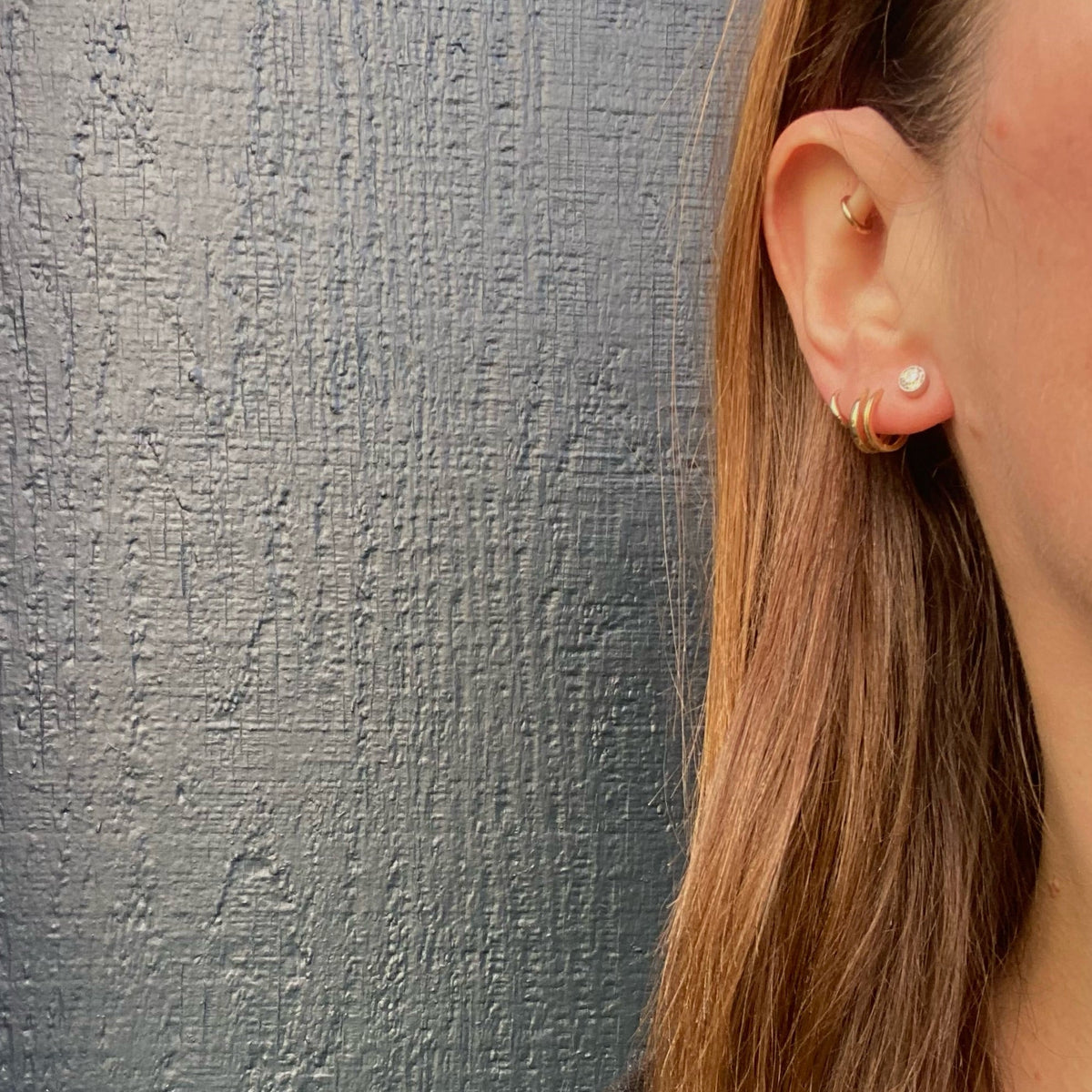 Old Mine Cut Diamonds in Platinum Stud Earrings