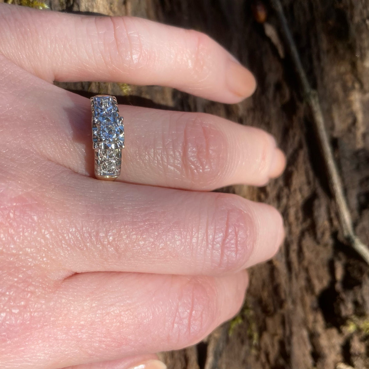 Ornate Two-Tone Gold & Diamond Wedding Set