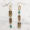 Saucy Smoky Quartz & Turquoise Earrings by Brin