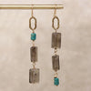 Saucy Smoky Quartz & Turquoise Earrings by Brin