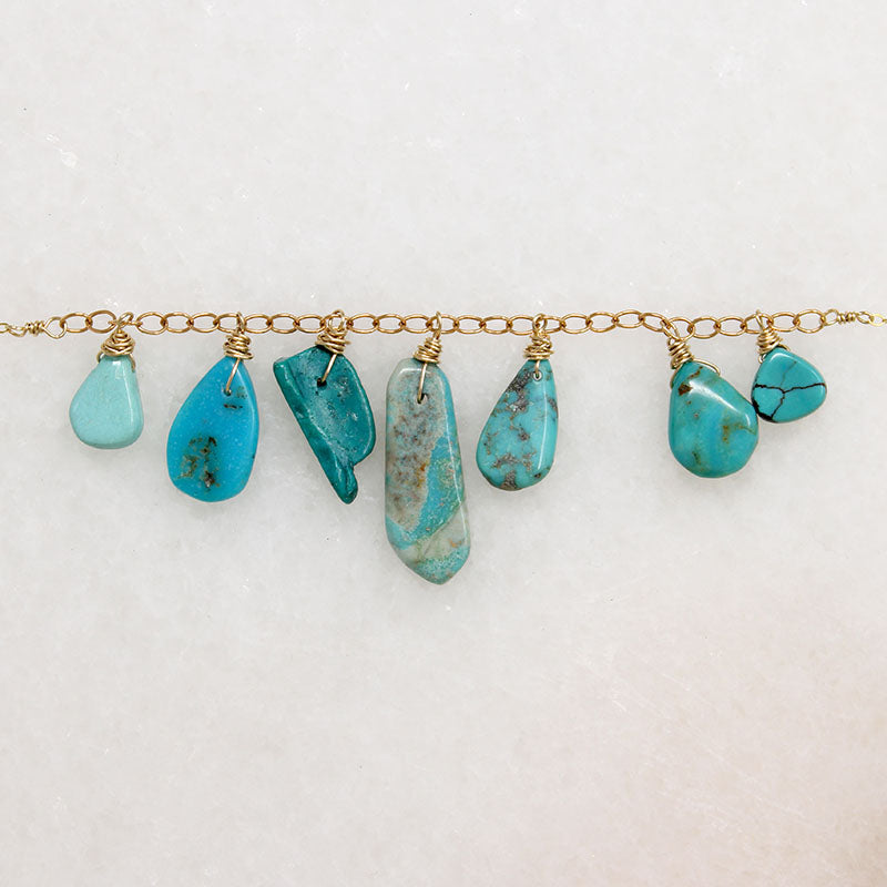 Turquoise Drop Festoon Necklace by Brin