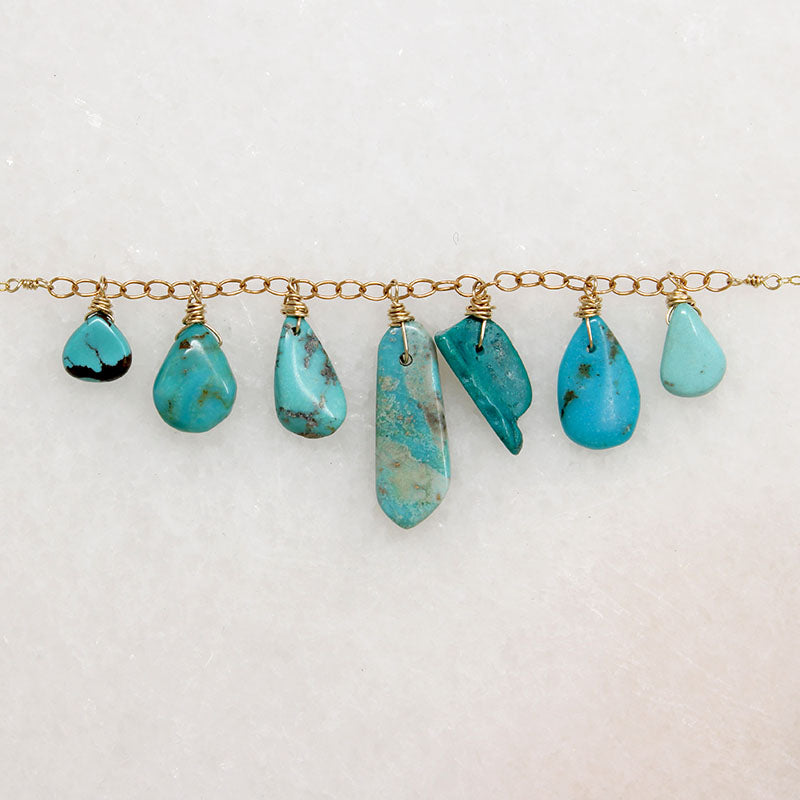 Turquoise Drop Festoon Necklace by Brin