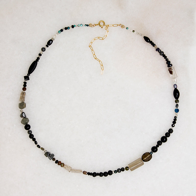 Chic Gemstone Bead Necklace by Brin
