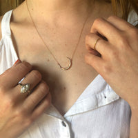 Victorian Crescent Moon Gold Necklace by 720