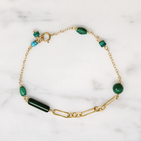 Malachite & Turquoise Bead Bracelet by Brin