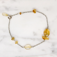 Radiant Citrine Nuggets on Silver Bracelet by Brin