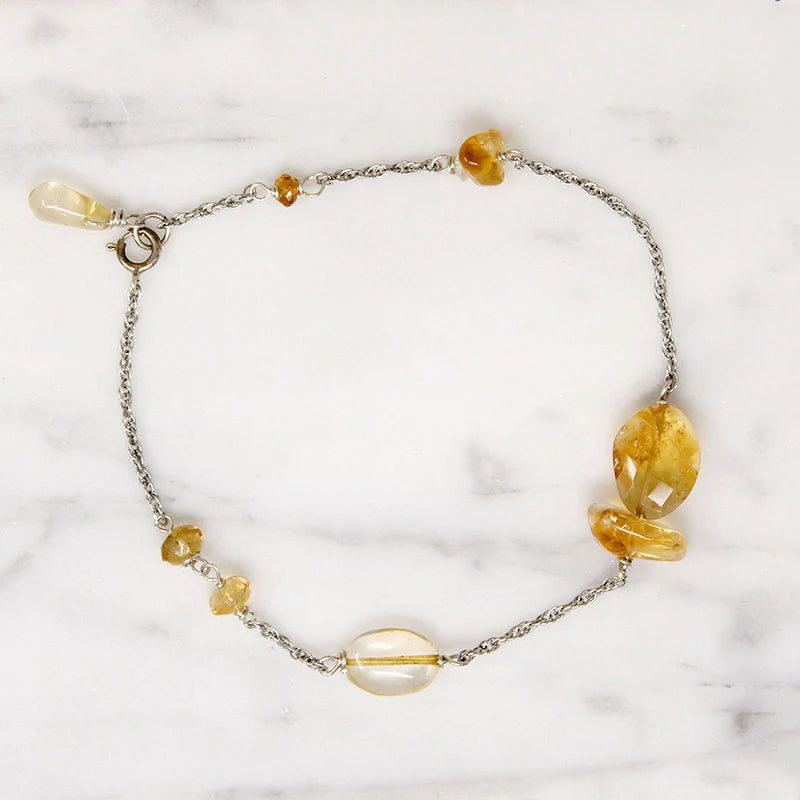 Radiant Citrine Nuggets on Silver Bracelet by Brin