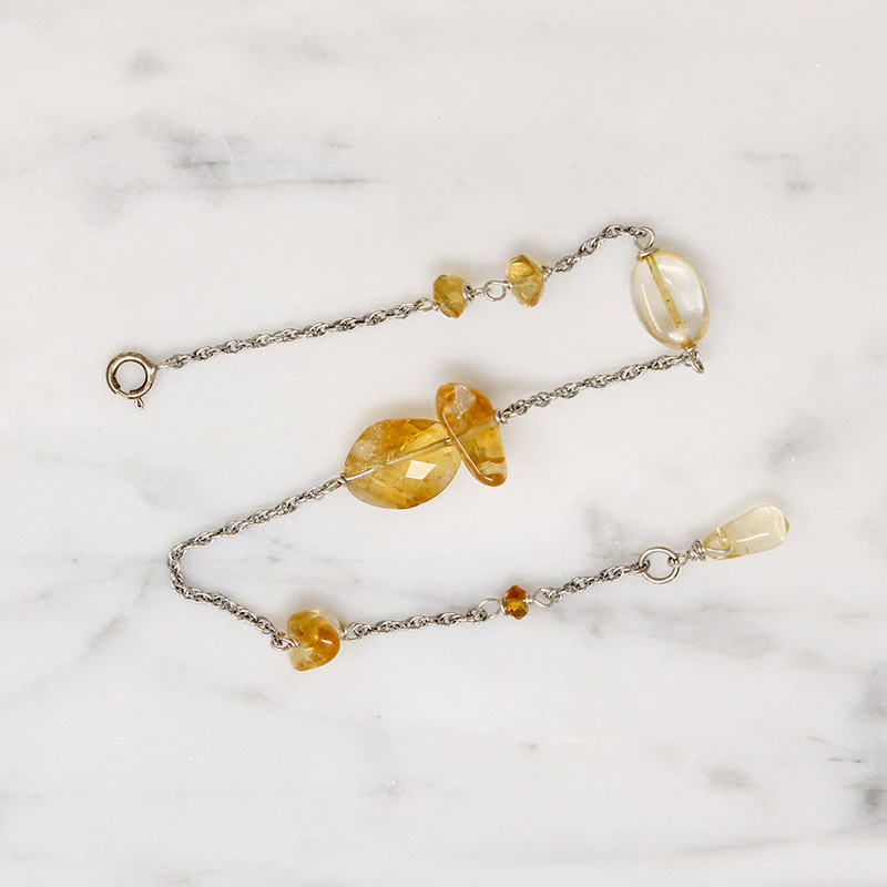 Radiant Citrine Nuggets on Silver Bracelet by Brin