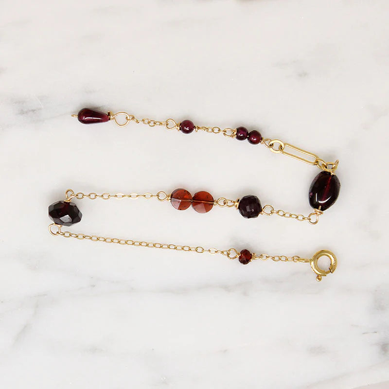 Decadent Garnet Bead Bracelet by Brin