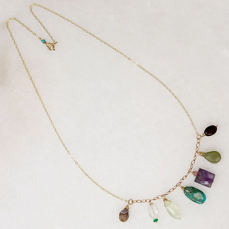 Energetic Springtime-Hued Gemstone Necklace by Brin