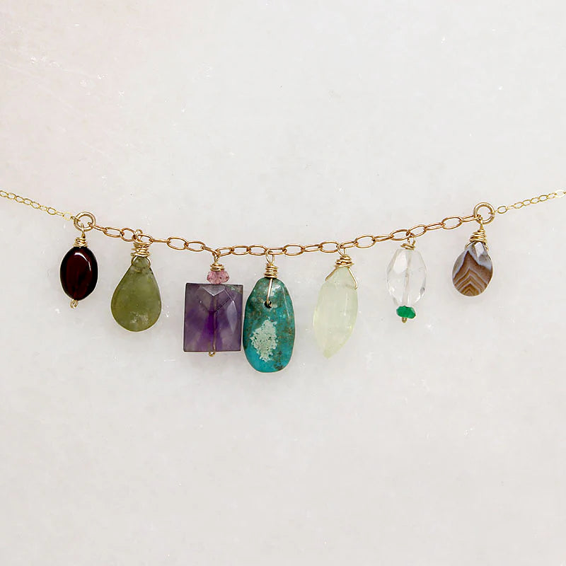 Energetic Springtime-Hued Gemstone Necklace by Brin