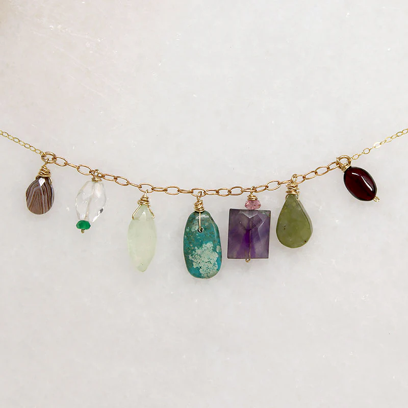 Energetic Springtime-Hued Gemstone Necklace by Brin