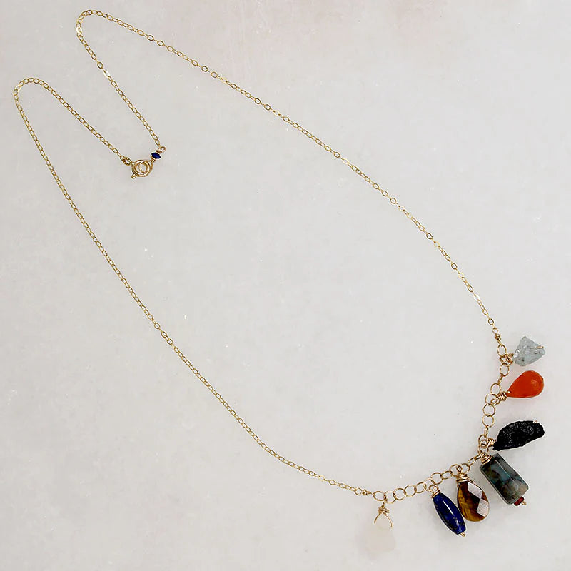 Colorful Energetic Gemstone Necklace by Brin