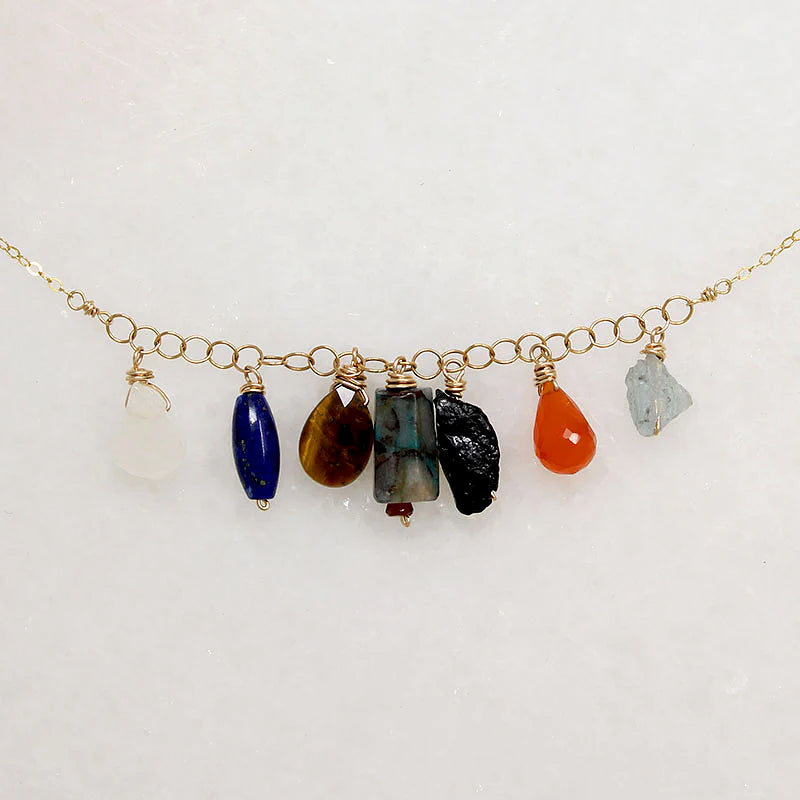 Colorful Energetic Gemstone Necklace by Brin