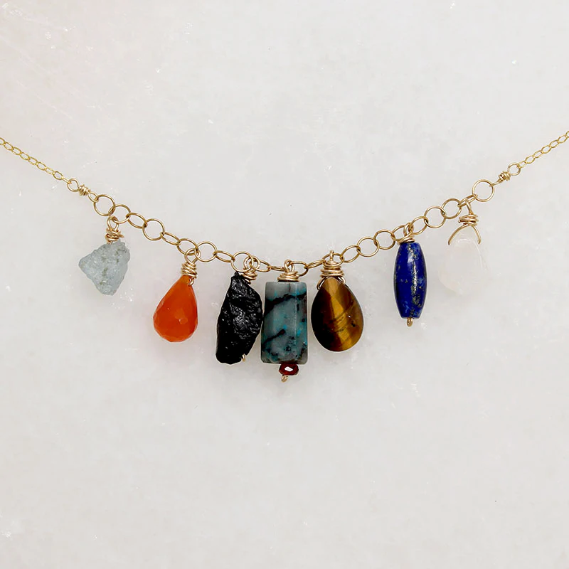 Colorful Energetic Gemstone Necklace by Brin