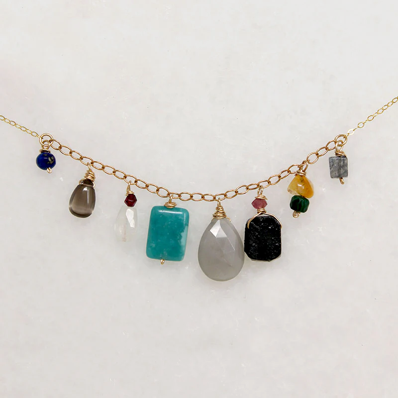 Vibrant Energetic Gemstone Necklace by Brin