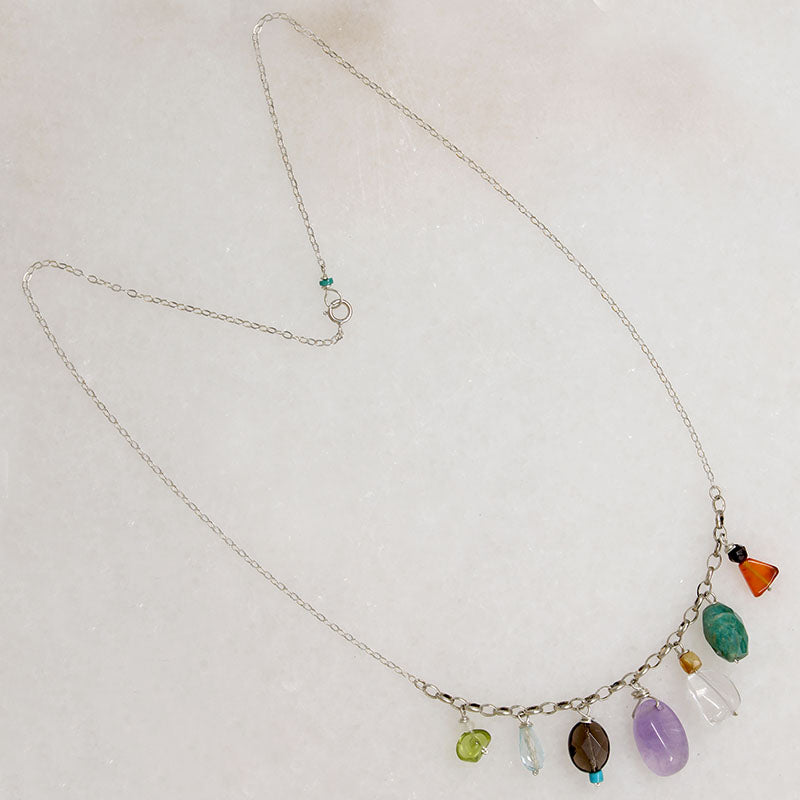 Energetic Gemstone & Sterling Silver Necklace by Brin