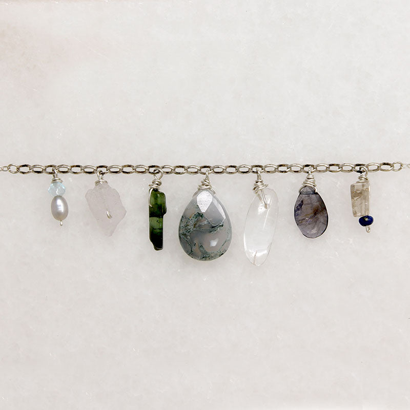 Wintery Energetic Gemstone & Silver Necklace by Brin