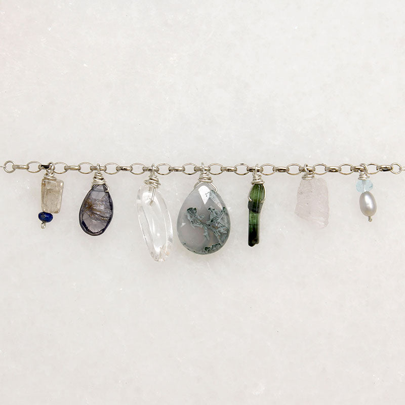 Wintery Energetic Gemstone & Silver Necklace by Brin