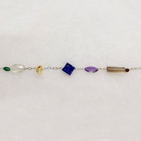 Energetic Gemstone Bead Stations on Silver Necklace by Brin