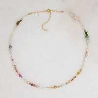 Bright Gemstone Bead Necklace by Brin
