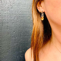 Gorgeous Georgian Imperial Topaz & Diamond Earrings