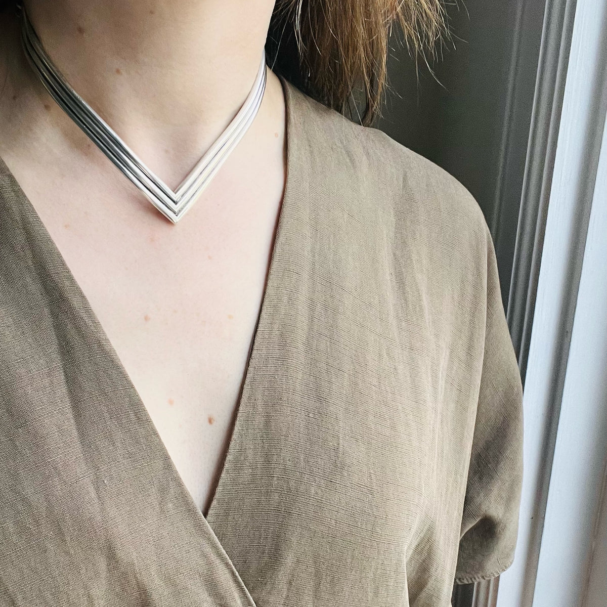 Mexican Modernist "V" Collar from Salvador Terán