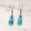 Saturated Blue Turquoise with Gold Detail Earrings by brunet