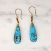 Saturated Blue Turquoise with Gold Detail Earrings by brunet