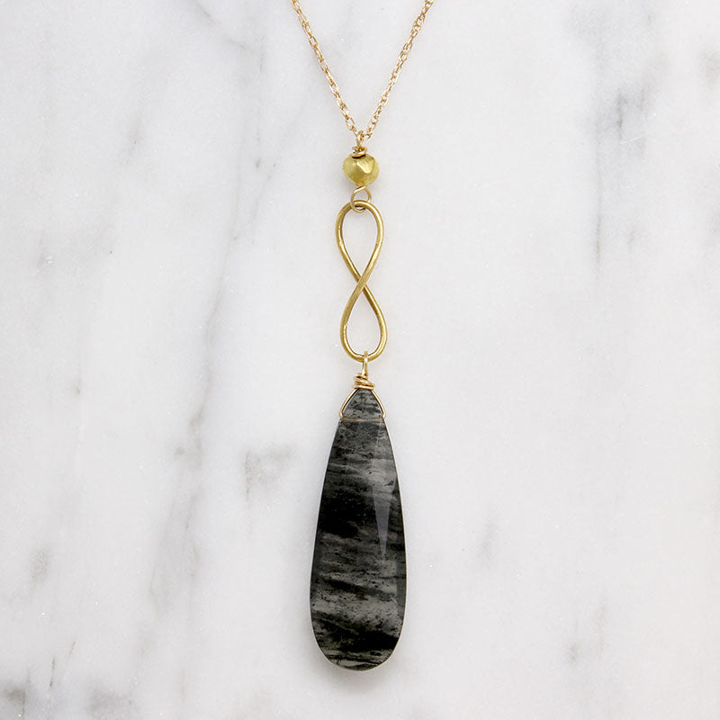 Eternally Beautiful Moss Agate & Gold Necklace by brunet