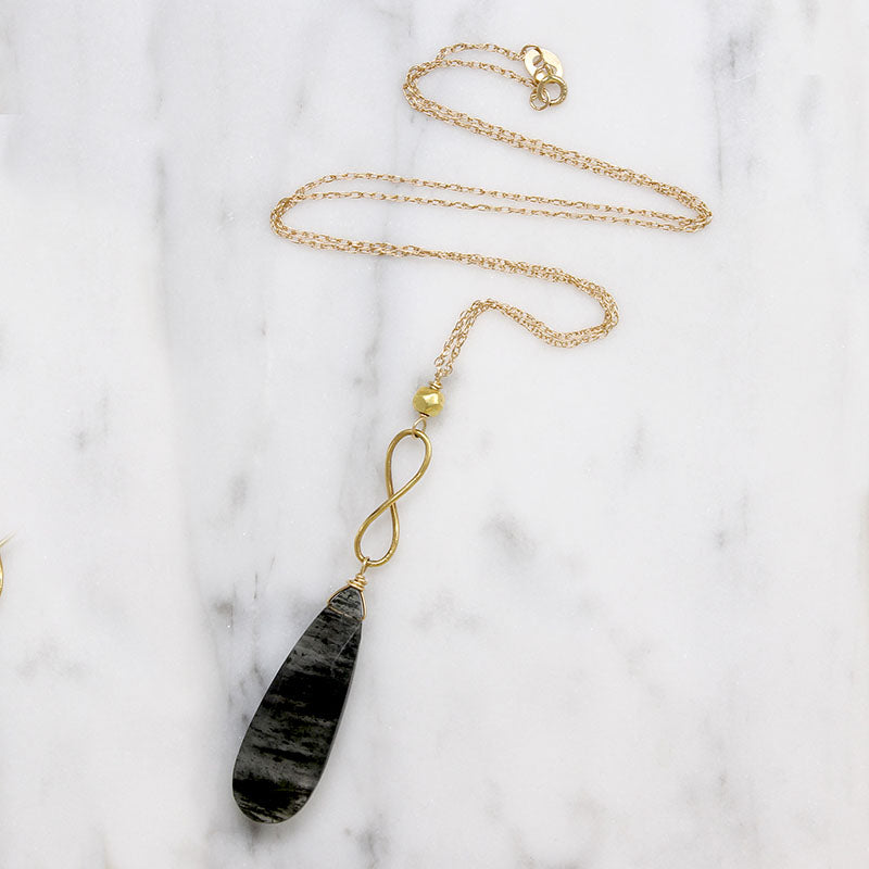 Eternally Beautiful Moss Agate & Gold Necklace by brunet