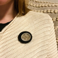 Flaxen Plait in Victorian Jet Mourning Brooch