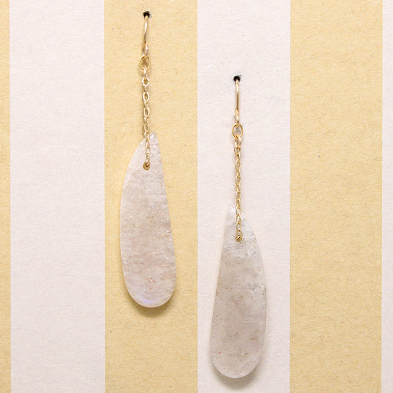 Moonstone & Gold Fill Chain Earrings from Brin
