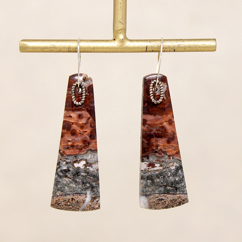 Incredible Striated Agate & Sterling Earrings by Brin