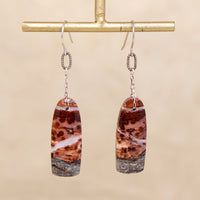 Moth Wing Agate & Silver Earrings from Brin