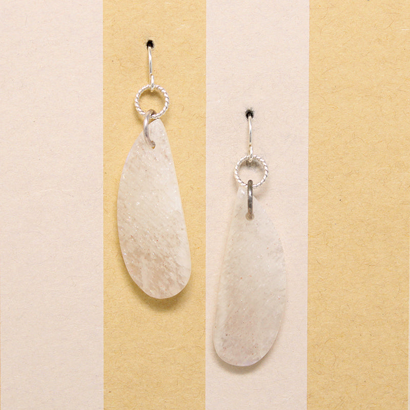Shimmering Moonstone & Sterling Silver Earrings by Brin