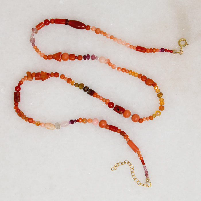 Tropical Sunset Gemstone Bead Necklace by Brin