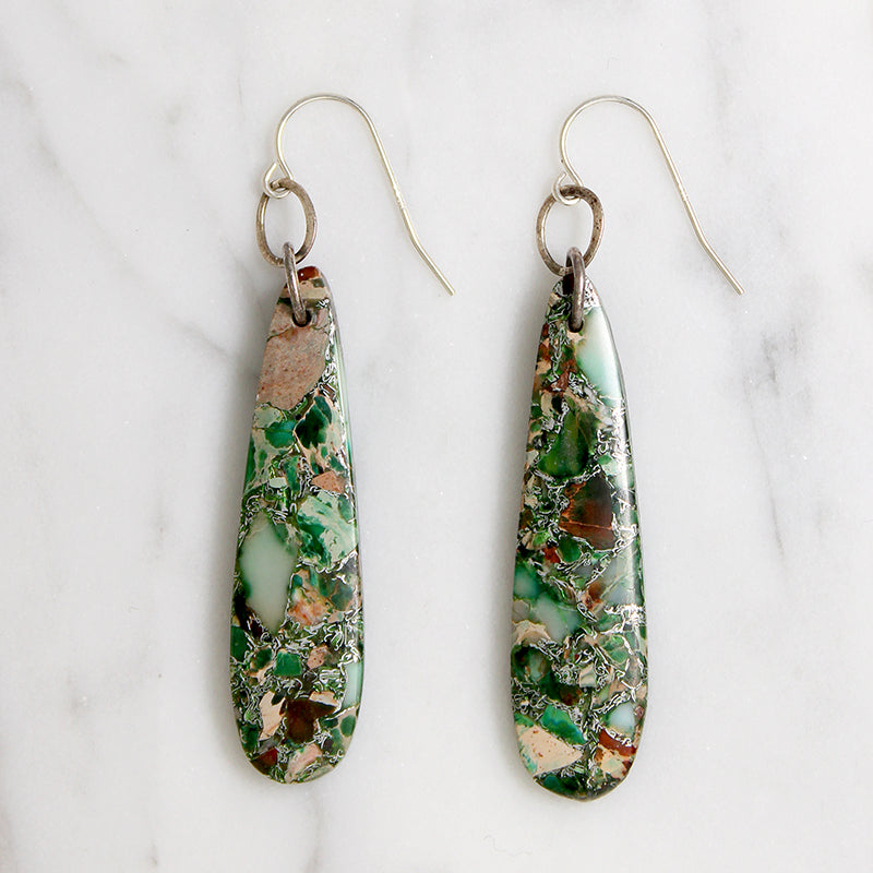 Surprising Malachite Tear Drop Earrings by Brin