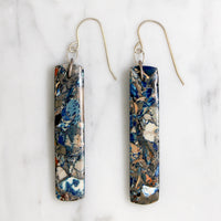 Unexpected Lapis Pillar & Sterling Earrings by Brin