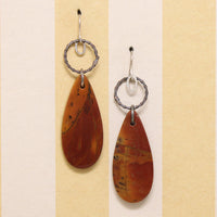 Vibrant Jasper Tear Drops & Silver Earrings by Brin