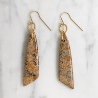 Jasper Triangles on Gold Filled Earrings by Brin