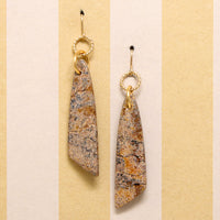 Jasper Triangles on Gold Filled Earrings by Brin