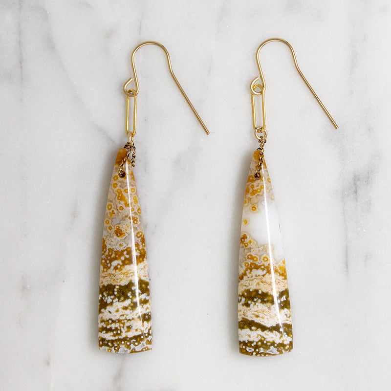 Jasper Moth Wings & Gold Fill Earrings Brin