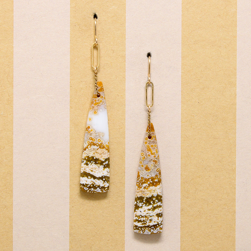 Jasper Moth Wings & Gold Fill Earrings Brin